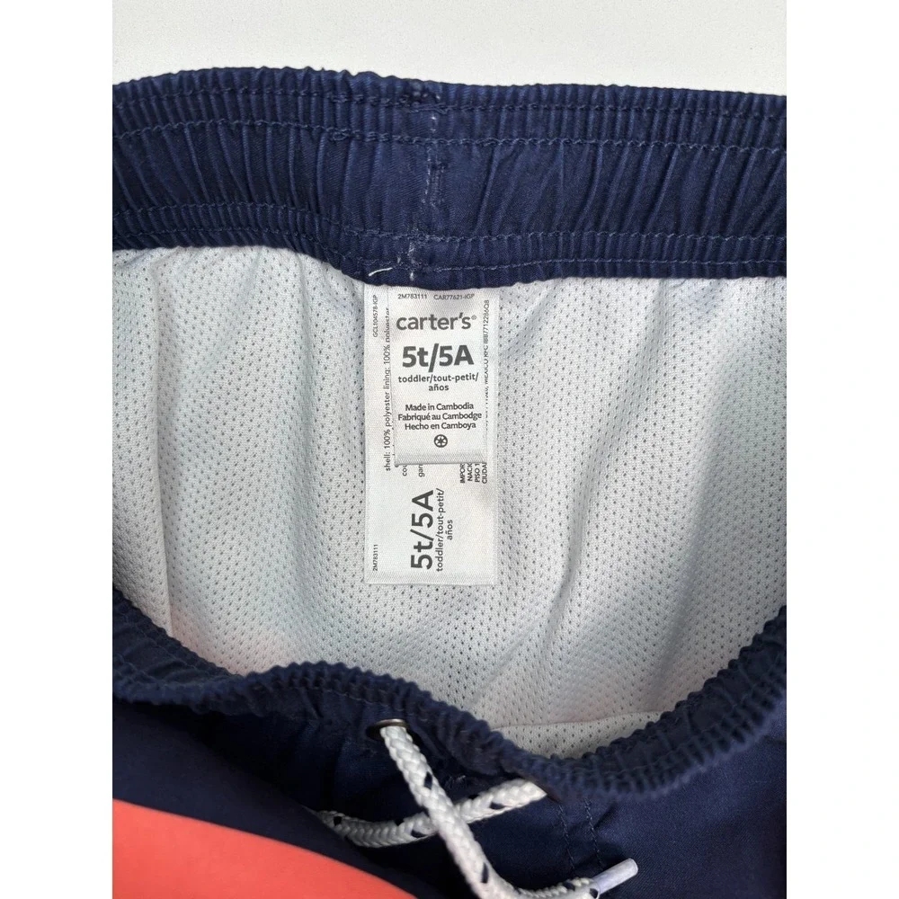 Carter's Swim Trunks Toddler Boy Shorts Blue Pink Black‎ 5T NWT- UPF50+